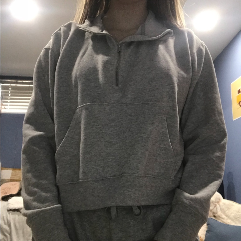 Aerie cropped quarter zip
